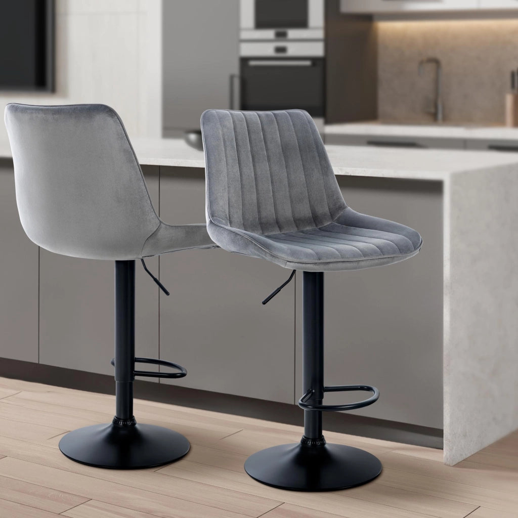 Sgabello Toni Velvet grigio scuro,nero