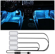 Illuminazione di sicurezza per auto - Spazio pedana illuminato - Impermeabile - Blu ghiaccio - Decorazione interna - Illuminazione USB - Adatto per auto
