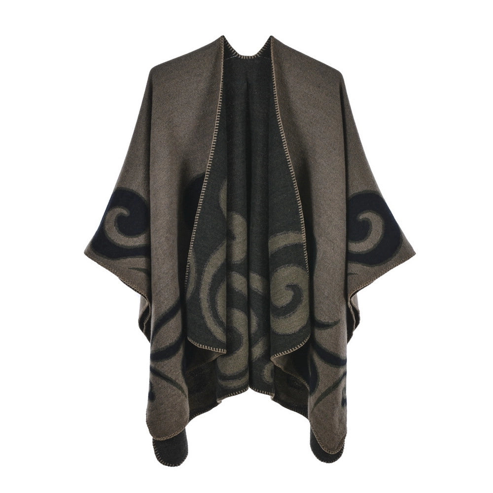 Mantella/sciarpa da donna in cashmere caldo per autunno/inverno con spacchi - Sciarpa alla moda