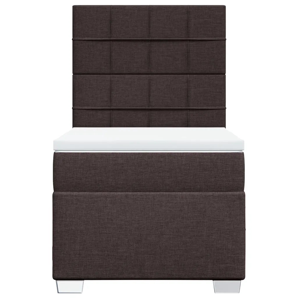 Giroletto a Molle con Materasso Marrone Scuro 90x200 cm Tessuto 3290374