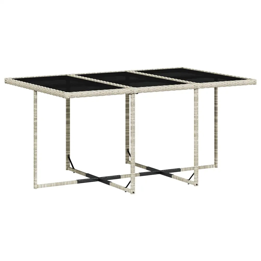 Set da Pranzo da Giardino 7 pz Cuscini Polyrattan Grigio Chiaro 3211631
