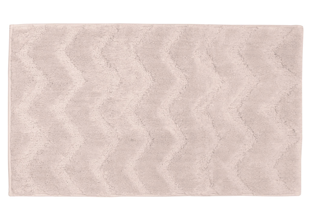 Tappeto Casa Bagno Morbido In Tinta Unita Zig Zag Modello ZigZagaria - 60x120 - Rosa