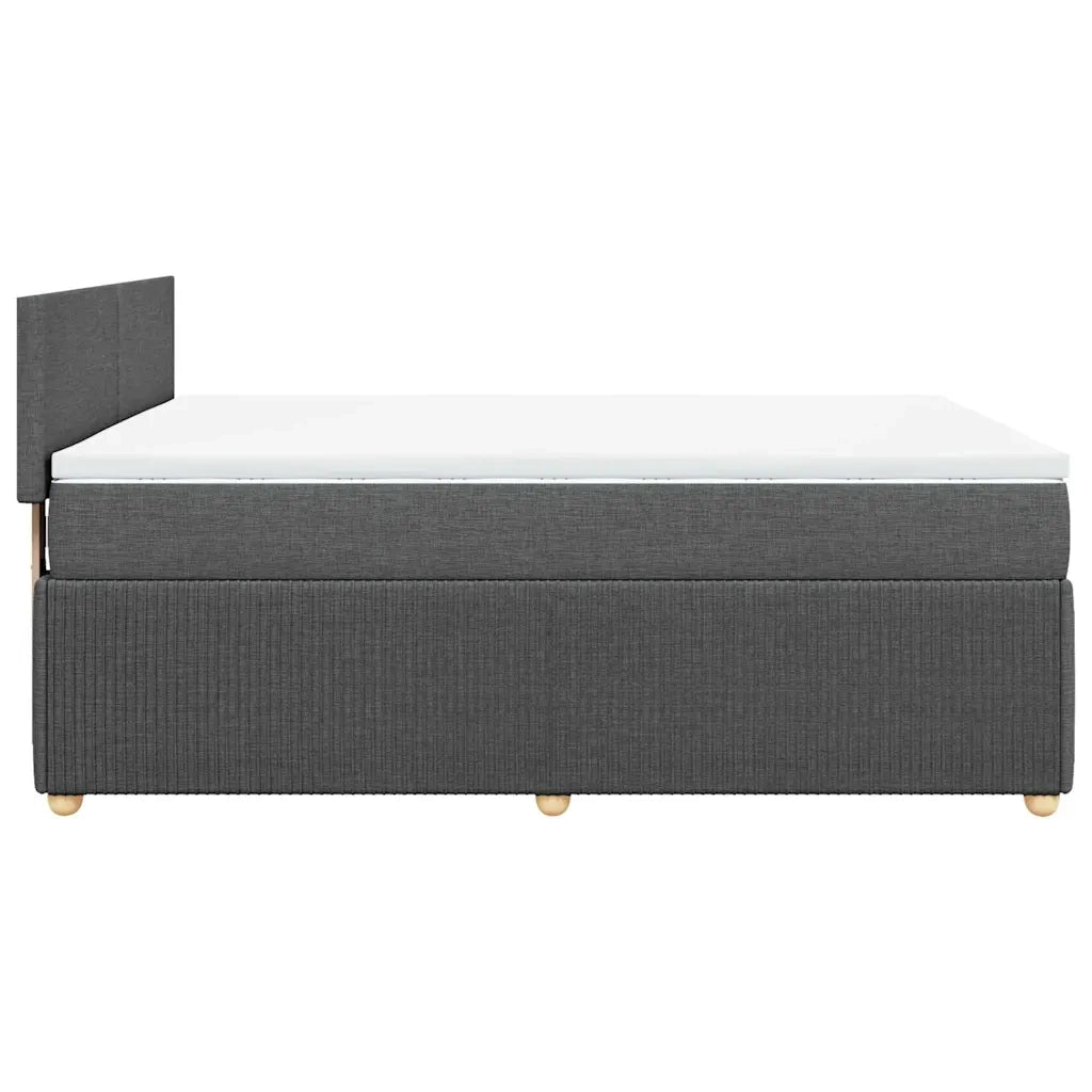 Giroletto a Molle con Materasso Grigio Scuro 140x200cm Tessuto 3289773