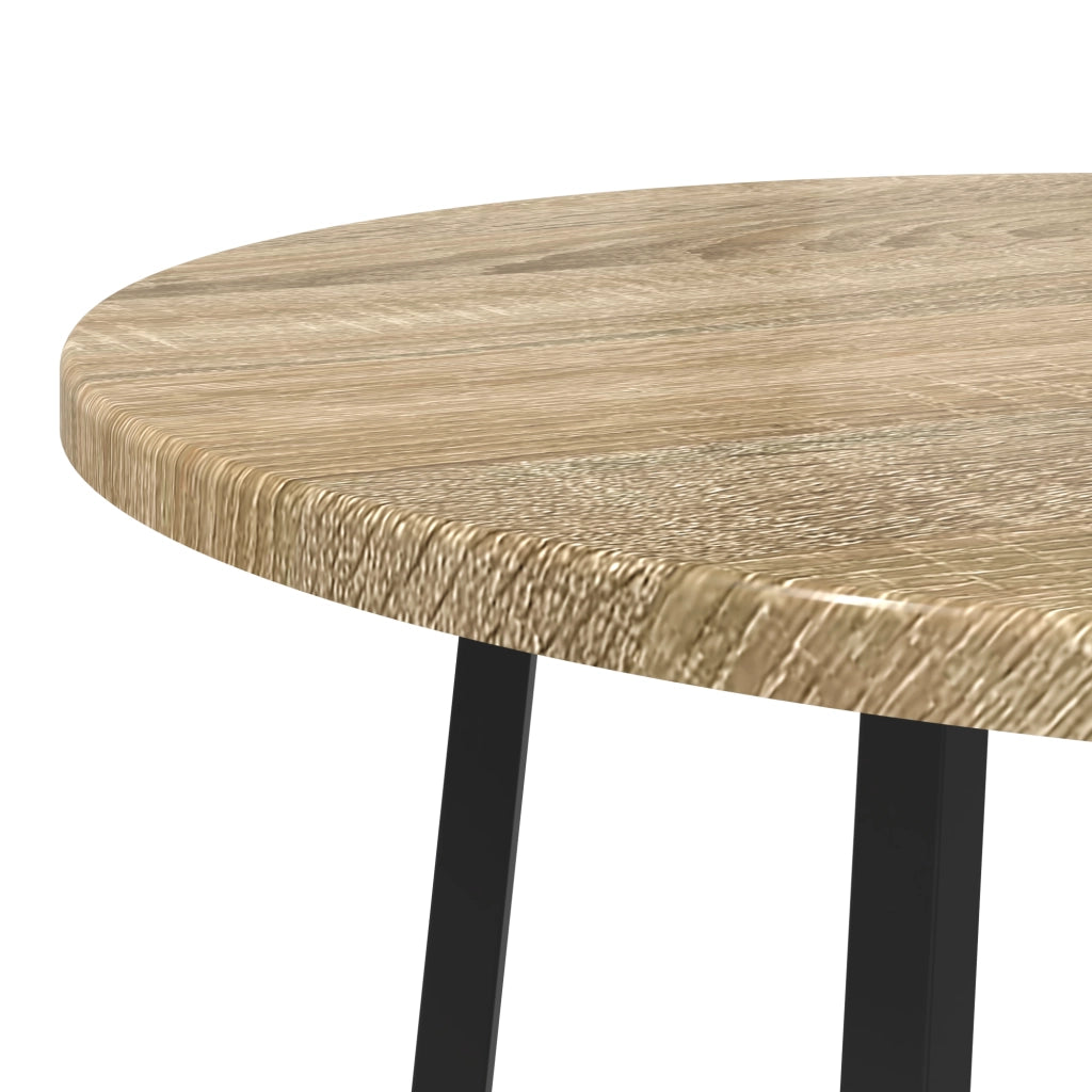 Set di 2 tavolini in legno ingegnerizzato rovere Sonoma e metallo
