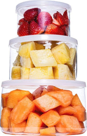 Contenitori di conservazione alimentare in vetro con coperchi a tenuta d'aria - Contenitori di latta rotondi in vetro borosilicato per preparazione di pasti