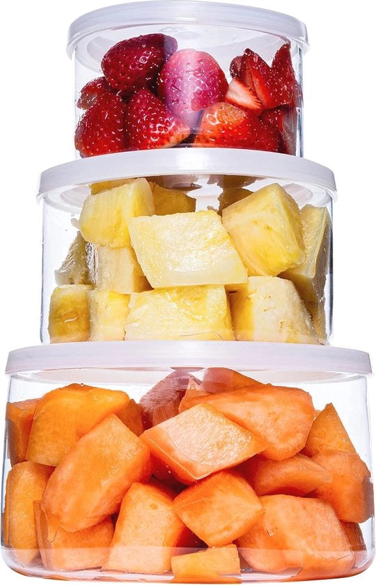 Contenitori di conservazione alimentare in vetro con coperchi a tenuta d'aria - Contenitori di latta rotondi in vetro borosilicato per preparazione di pasti
