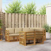Set divano sezionale con cuscino 7 pcs Naturale e Beige 3374953