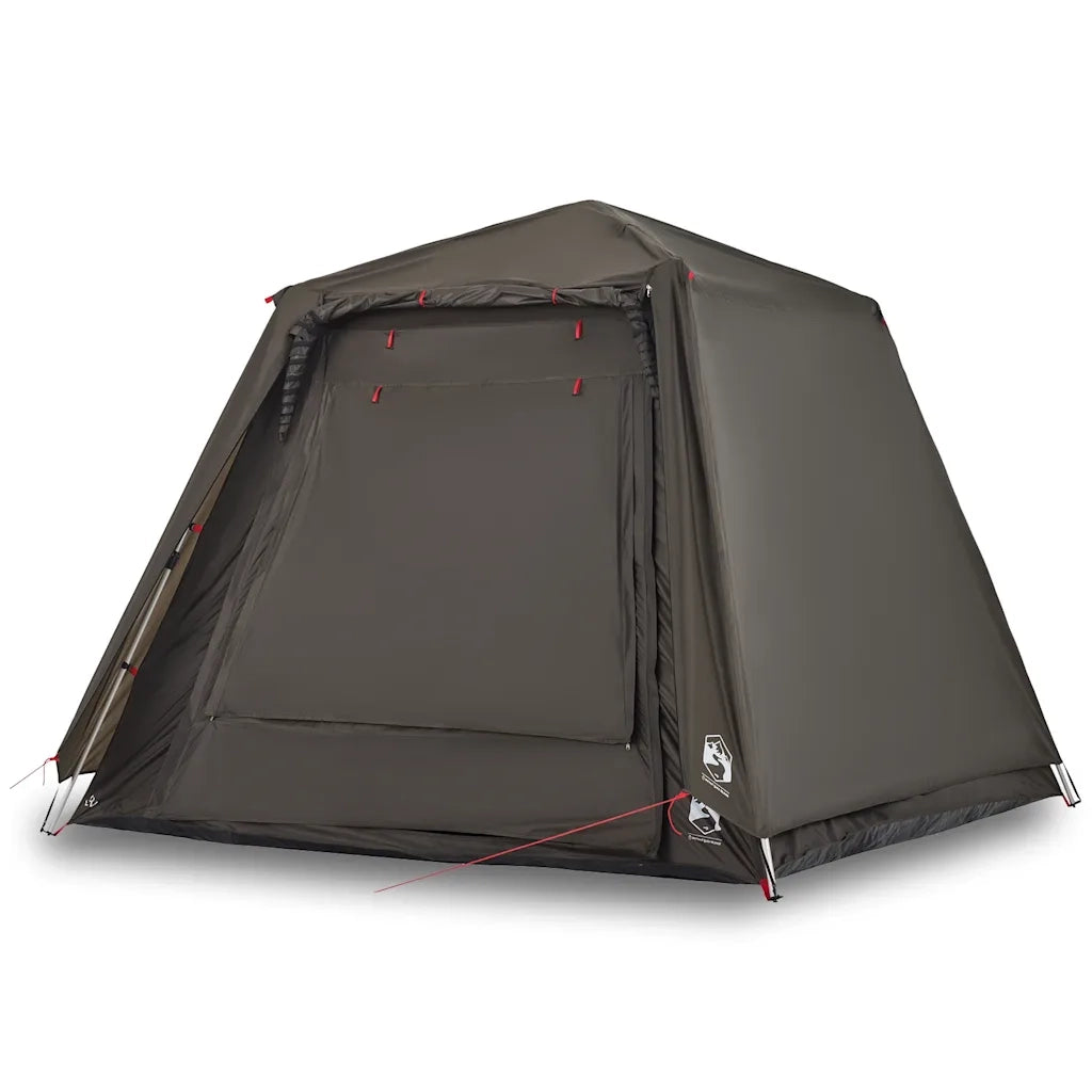 Tenda da Pesca 4 Persone-Tenda da campeggio Marrone a Rilascio Rapido 807698
