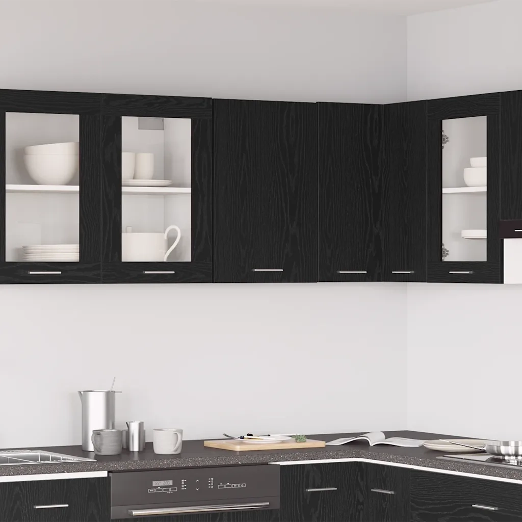 Pensile pensile Rovere Nero 40x31x60 cm in Legno Multistrato 863141