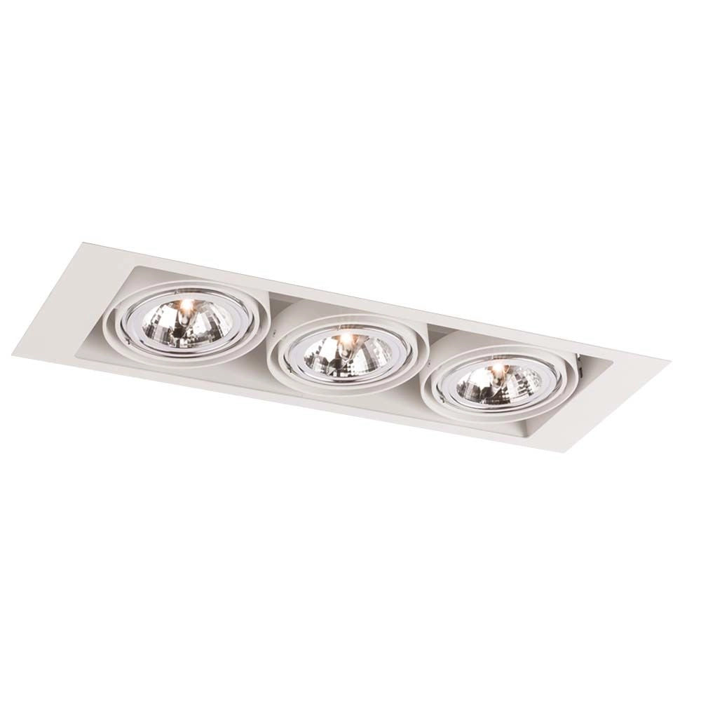 Faretto incasso bianco rettangolare orientabile 3xGU10 Shilo