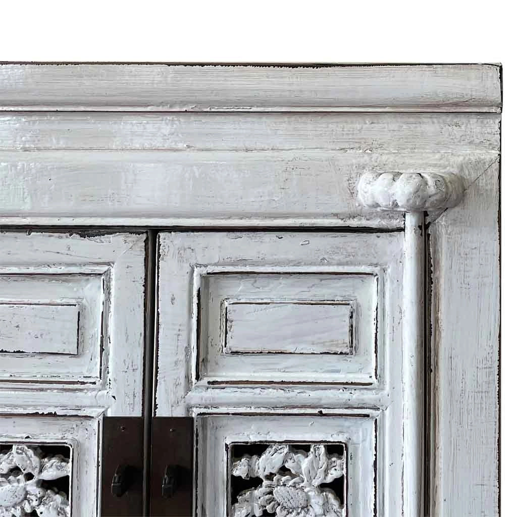 Mobile portabottiglie vino in legno bianco 55x45x170h