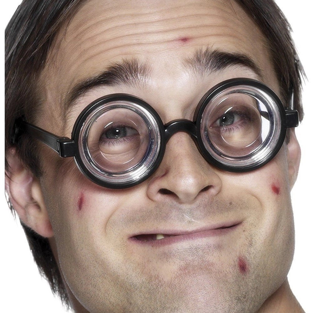 Trade Shop - Occhiali Da Nerd Rotondi Secchione Accessori Carnevale Festa Halloween -