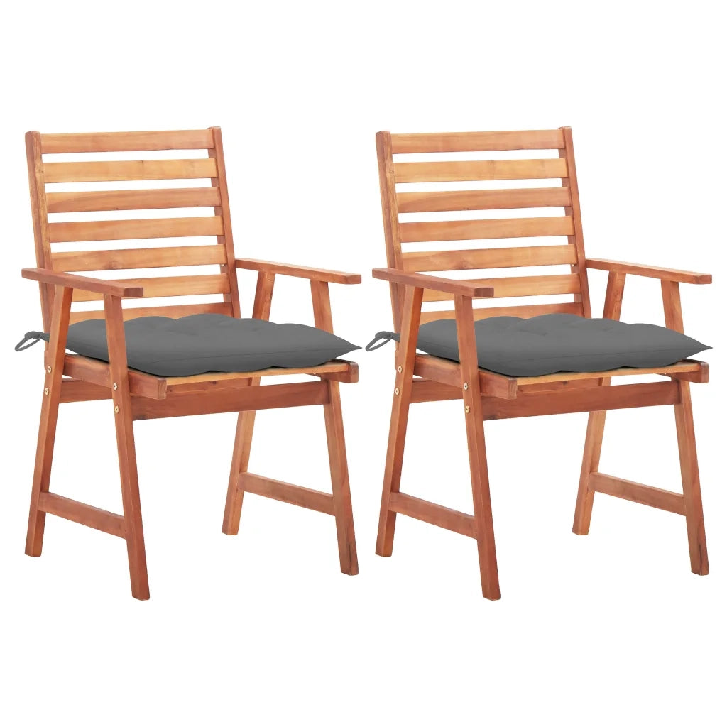 Sedie da Pranzo da Esterni con Cuscini 2 pz Massello di Acacia cod mxl 6909