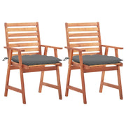 Sedie da Pranzo da Esterni con Cuscini 2 pz Massello di Acacia cod mxl 6909