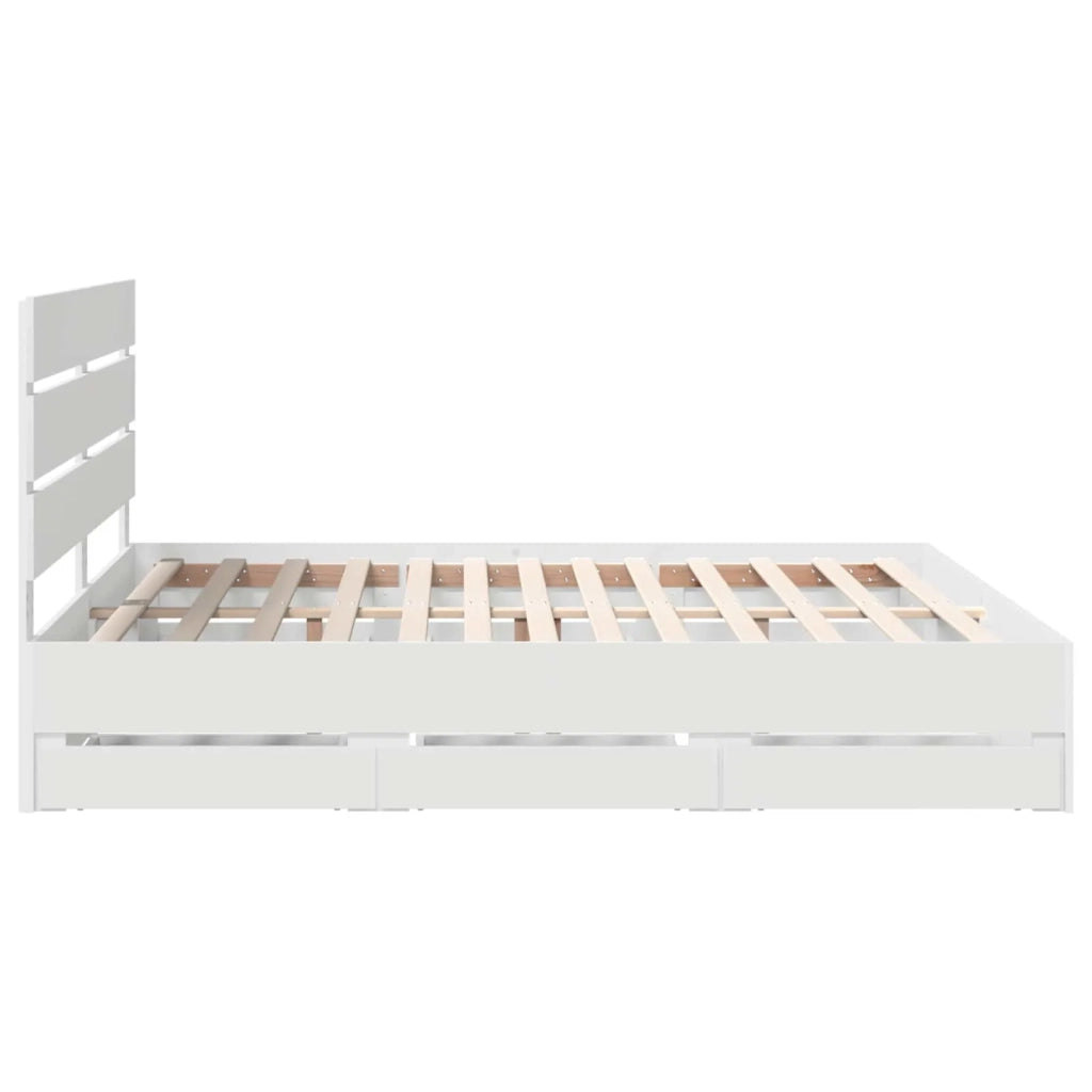 Struttura del letto Bianco 200 x 200 cm Legno Ingegnerizzato