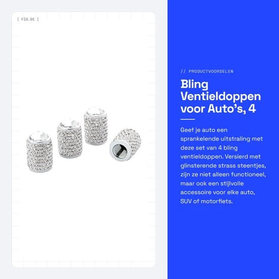 Ventilatori per auto 4 pezzi - Strass brillante - Impermeabili - Stoffi impermeabili - Lega di alluminio - Per auto/SUV/moto - Copricapotto