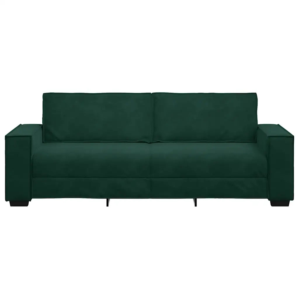 Divano a 3 Posti Verde Scuro 180 cm in Velluto