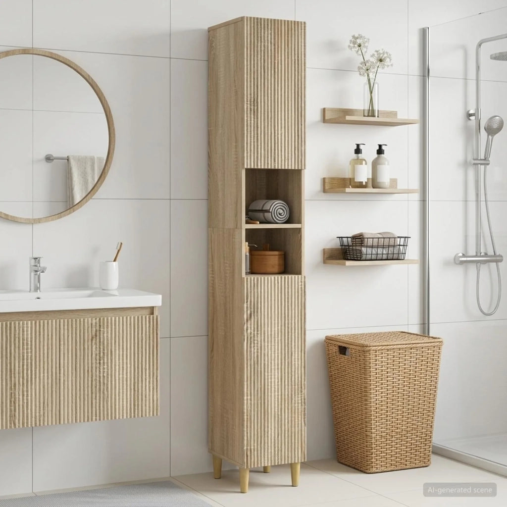 Armadio da Bagno con Ripiano Aperto ARNHEM Rovere Sonoma 896597