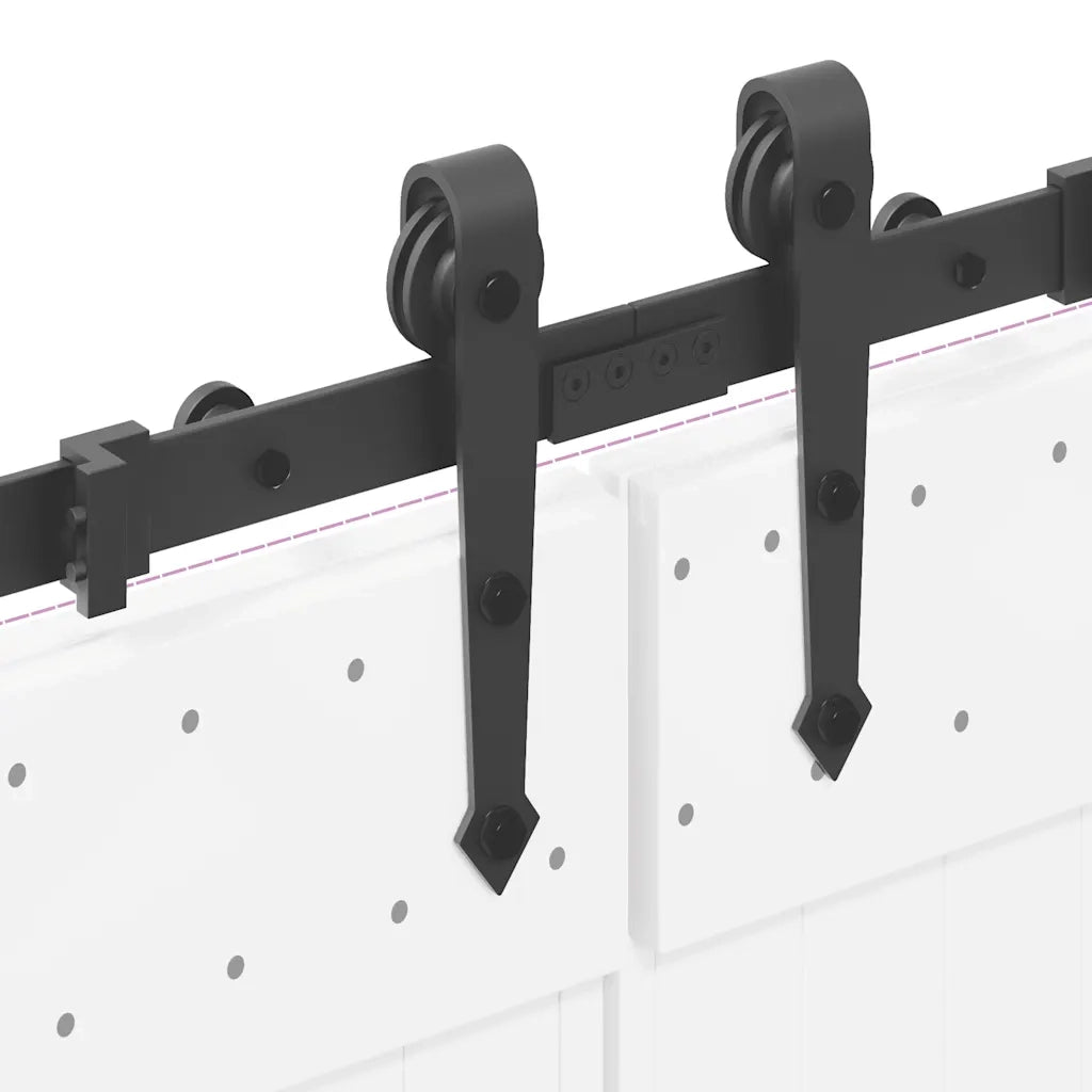 Kit di Binari per Porte Scorrevoli 427 cm Acciaio Nero CFW8978393