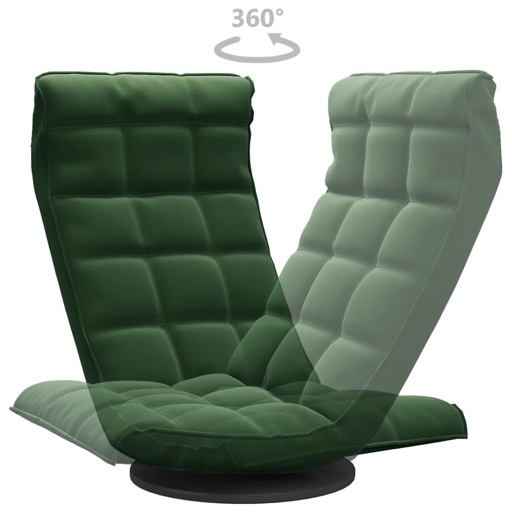 Sedia da Pavimento Girevole Verde Scuro in Velluto CFW3115806