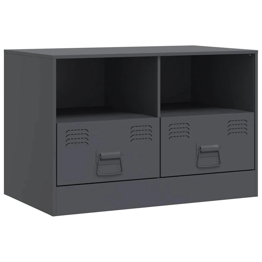 Mobile TV multimediale mensola TV credenza TV sala da pranzo soggiorno camera da letto antracite 67 x 39 x 44 cm acciaio antracite 02_0026394