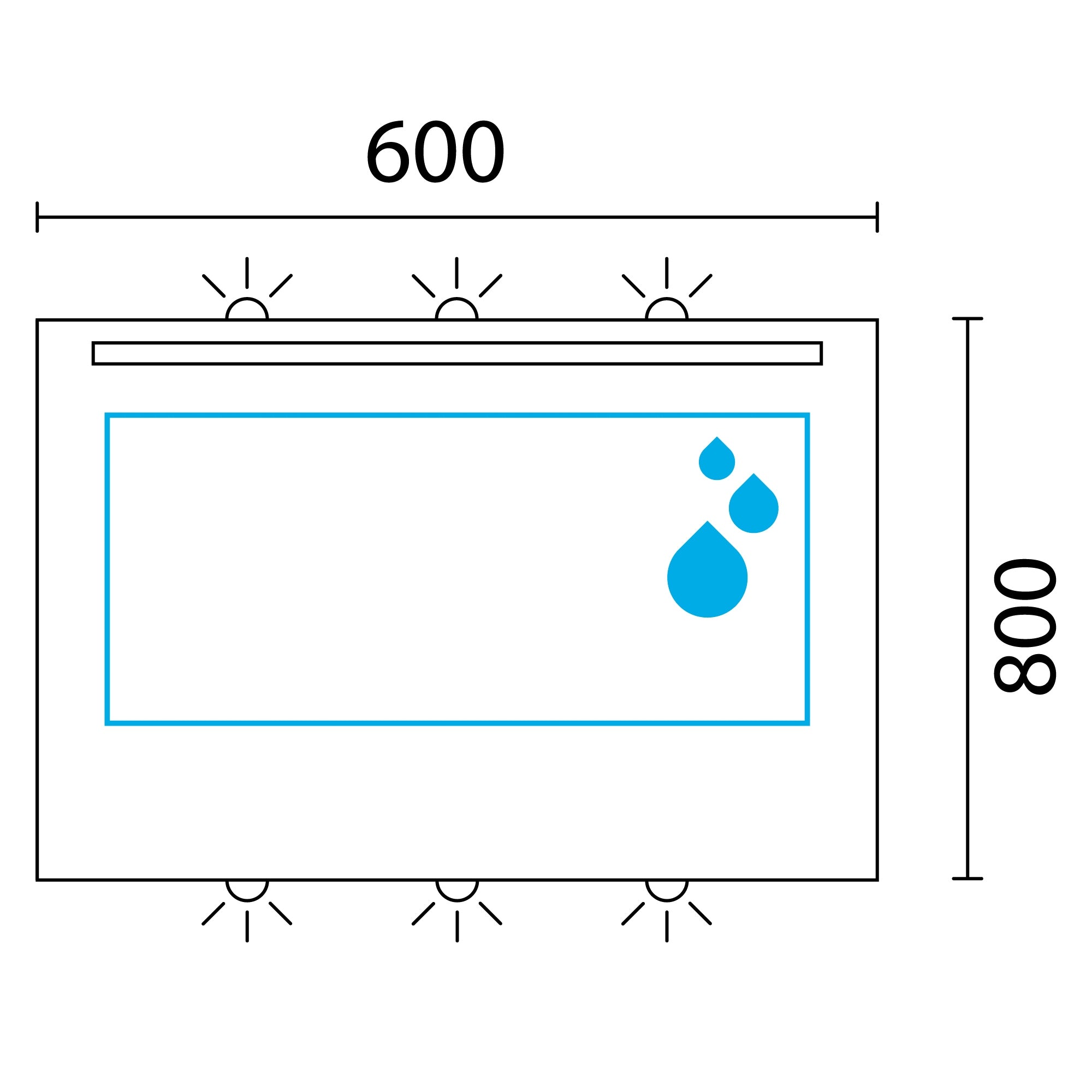 Lineabeta - Specchio LED Europa 60x80cm con cornice grigia e antiappannamento