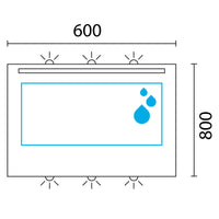 Lineabeta - Specchio LED Europa 60x80cm con cornice grigia e antiappannamento