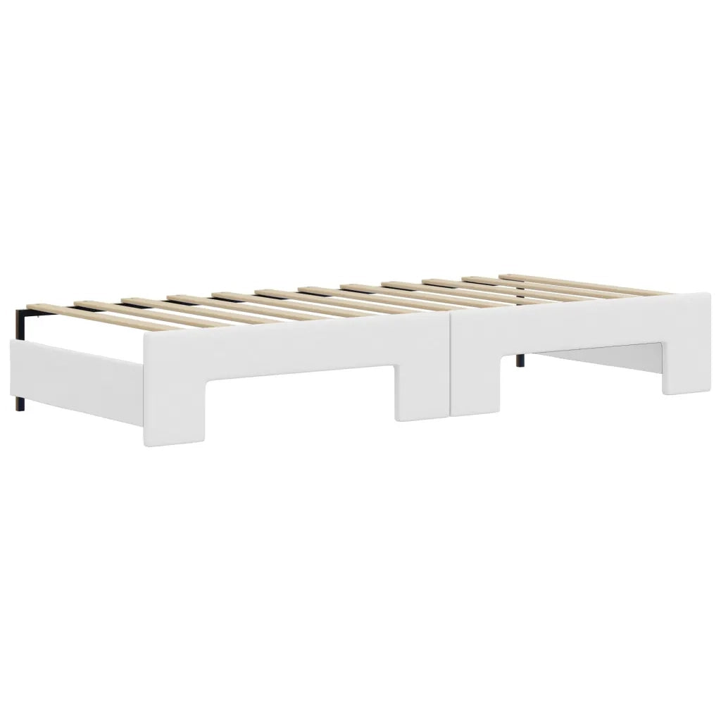 Divano Letto con Letto Estraibile-Sofa Letto-Daybed Bianco 90x200cm in Similpelle