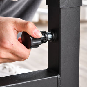 Panca da Palestra Regolabile con Supporto per Bilanciere 210x110x103-123 cm in Acciaio e PU Nero