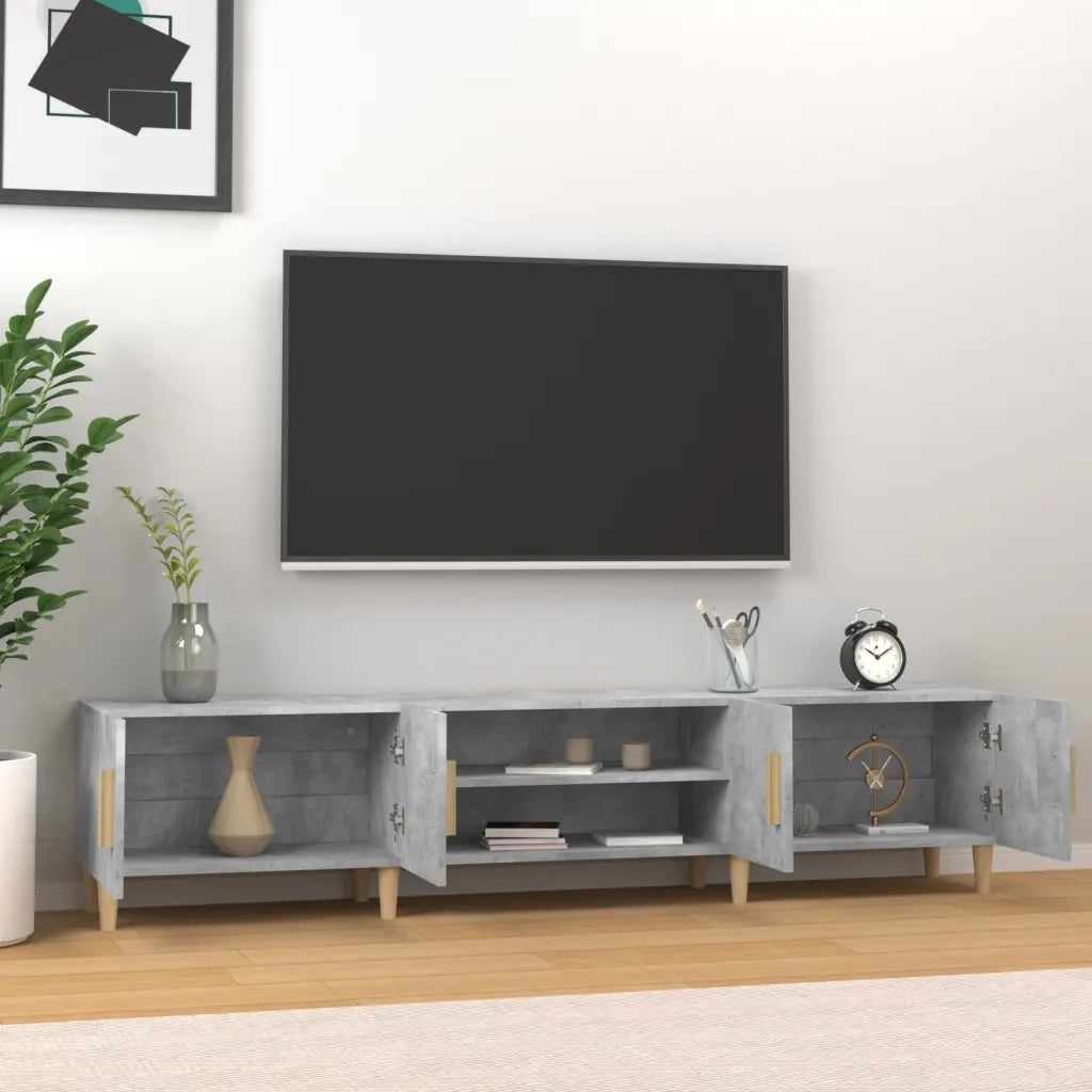 Mobile Porta TV-Mobile per TV-Credenza TV Grigio Cemento 180x31,5x40 cm Legno Multistrato 733982