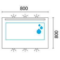 Lineabeta - Specchio LED Europa 80x80cm con cornice bianca e antiappannamento