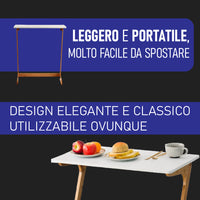 Tavolino Appoggio Porta PC in Bambù per Laptop Portatile Ideale Vicino al Divano