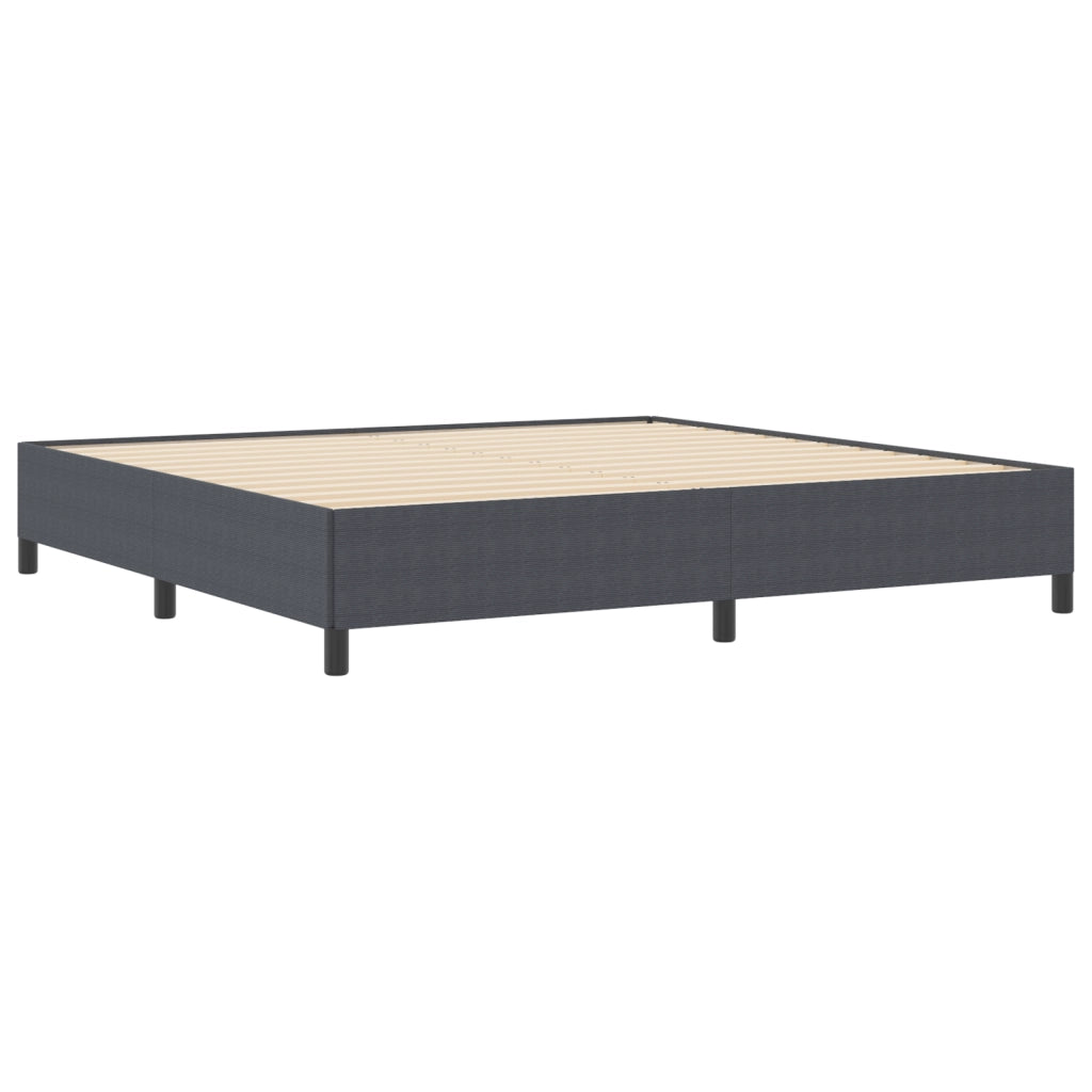 Letto  Grigio Scuro 200x200 cm Tessuto a Coste