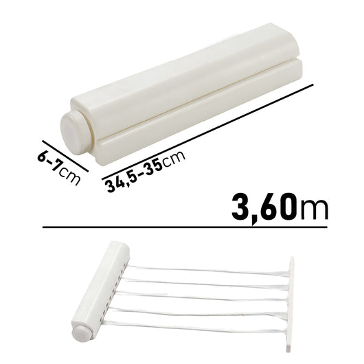 Stendino Estendibile 5 Corde Estensione fino a 3.6 mt uso Interno Casa Hotel B&B