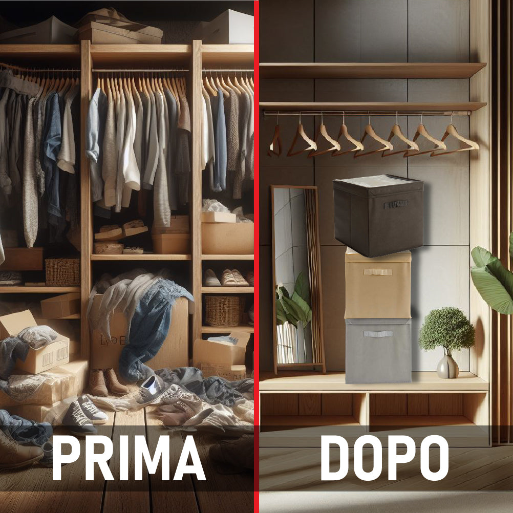 Scatole Kit 3pz TNT e PVC Ideali per il Cambio Stagione Contenitore Salvaspazio