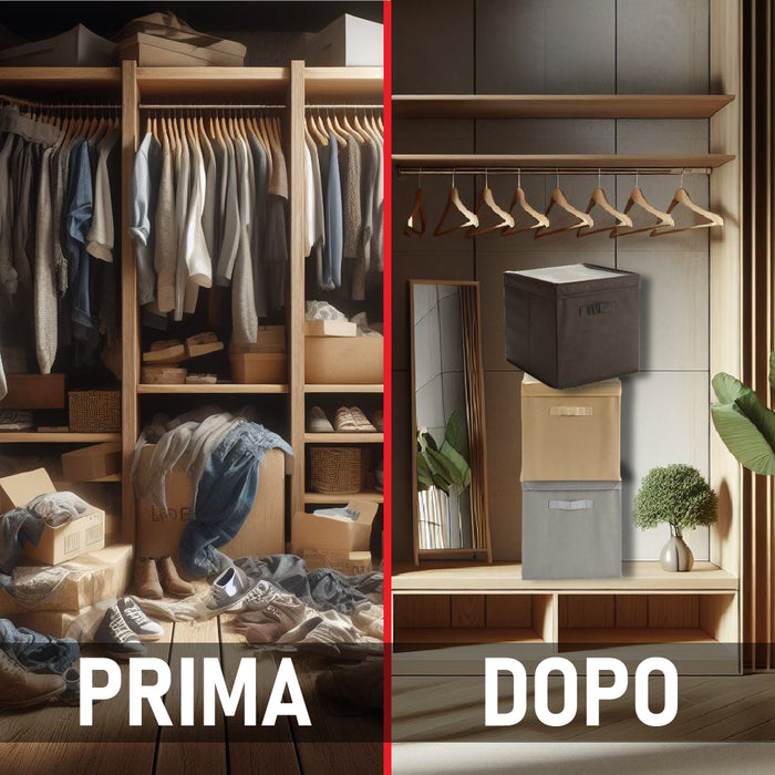 Scatole Kit 3pz TNT e PVC Ideali per il Cambio Stagione Contenitore Salvaspazio