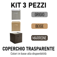 Scatole Kit 3pz TNT e PVC Ideali per il Cambio Stagione Contenitore Salvaspazio