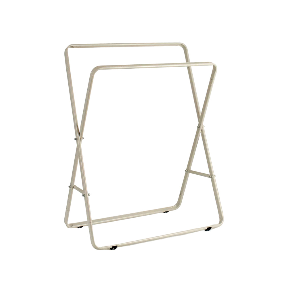 Portasciugamani da Bagno Doppio in Metallo 2 Aste Bianco Pieghevole Casa Hotel