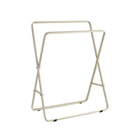 Portasciugamani da Bagno Doppio in Metallo 2 Aste Bianco Pieghevole Casa Hotel