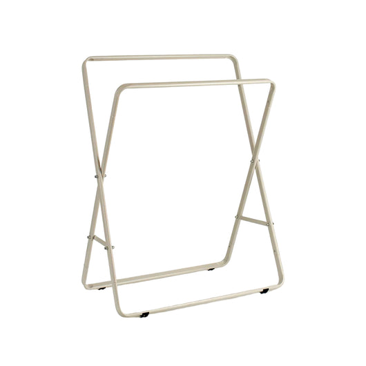 Portasciugamani da Bagno Doppio in Metallo 2 Aste Bianco Pieghevole Casa Hotel