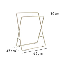 Portasciugamani da Bagno Doppio in Metallo 2 Aste Bianco Pieghevole Casa Hotel