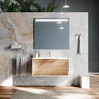 Lineabeta - Specchio LED Europa 100x80cm dimmerabile con cornice nera