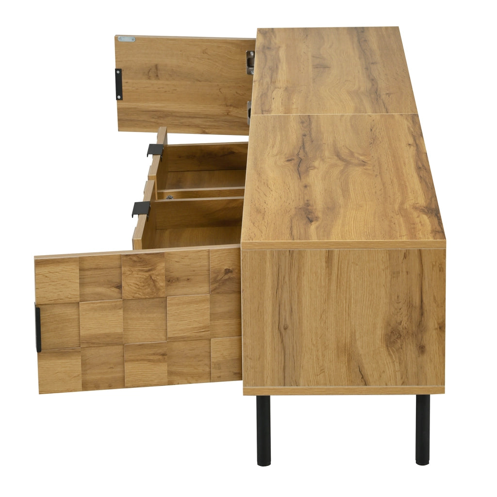 MOBILE TV 160 x 35 x 42,5 cm Effetto legno Naturale e Nero