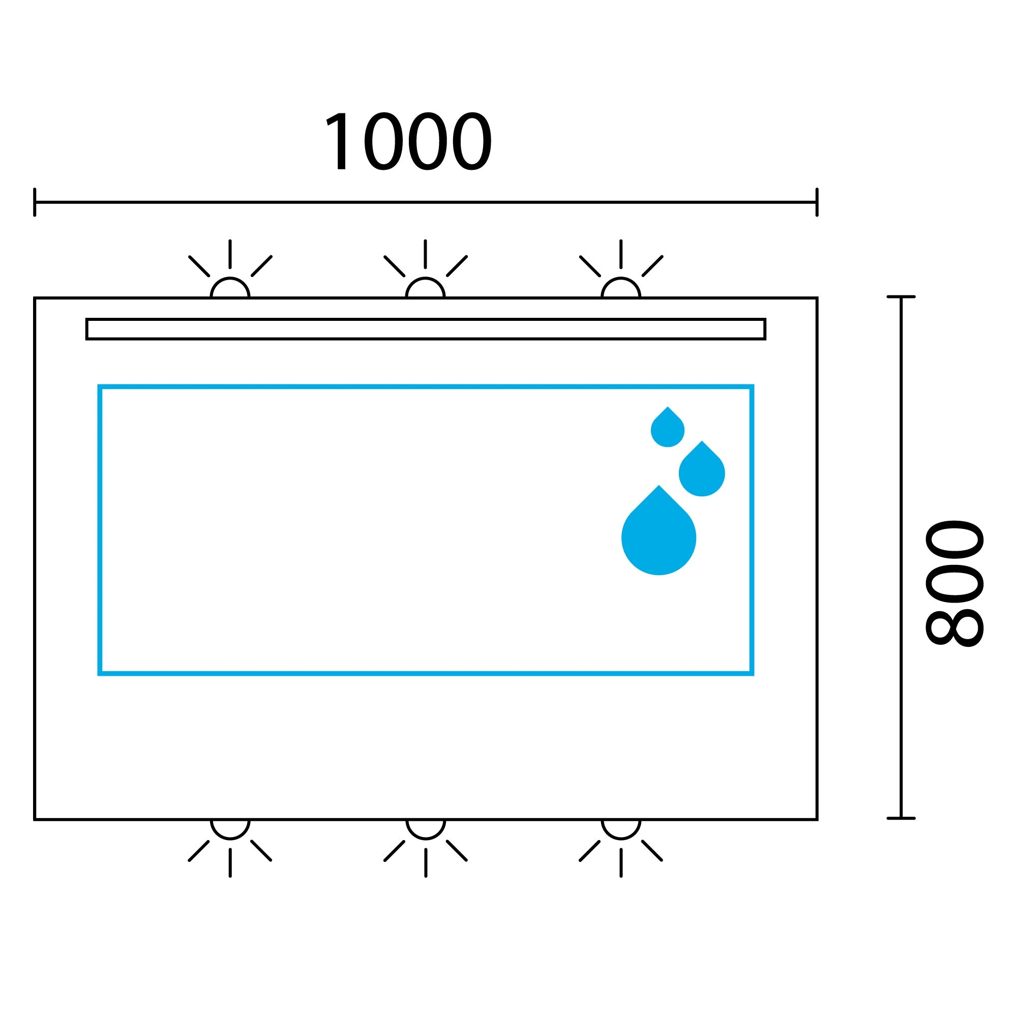 Lineabeta - Specchio LED Europa 100x80cm con cornice bianca e antiappannamento