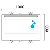 Lineabeta - Specchio LED Europa 100x80cm con cornice bianca e antiappannamento