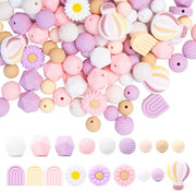 Kralen in Silicone 127 pezzi - Multicolore - 12 mm/14 mm - Kralen per lavori di artigianato - Rondi/Poliagonali - Per gioielleria fai da te