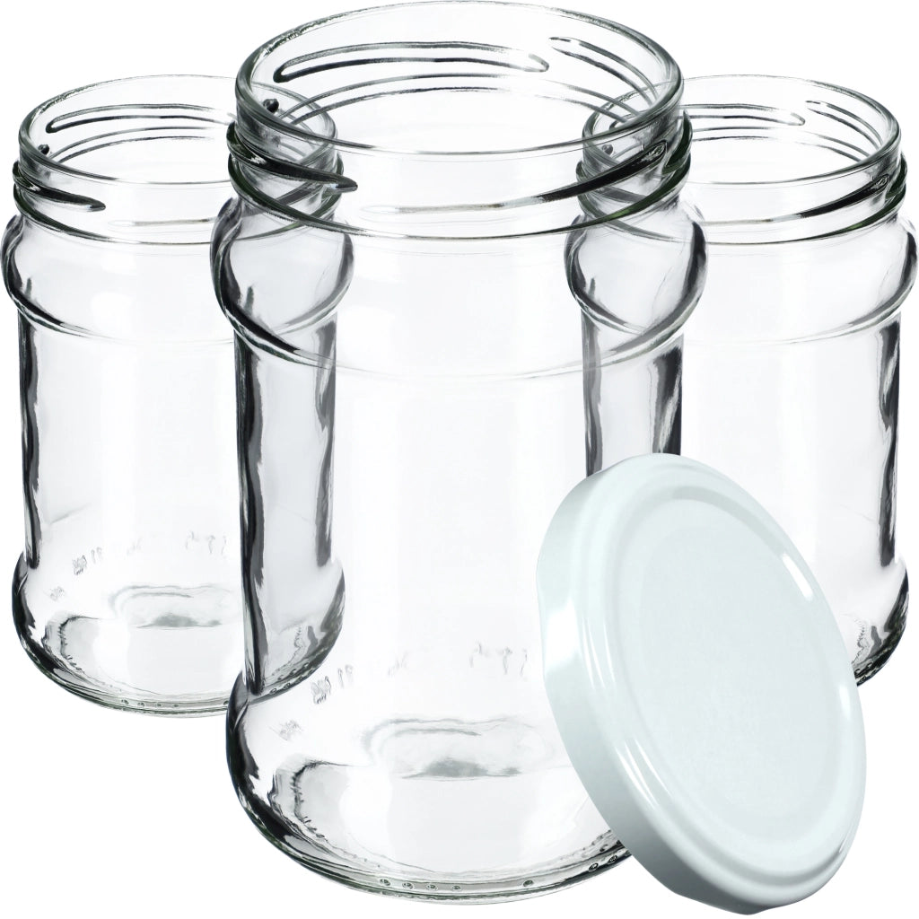 KADAX 10x Barattoli per Conserve 315ml Barattolo di Vetro Marmellata di Miele + Tappi Fi66