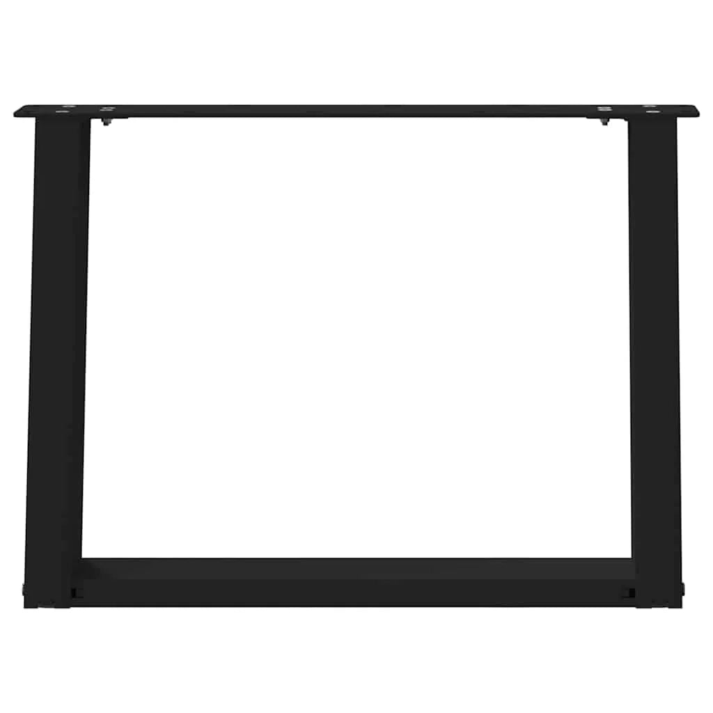 Set di 2 gambe per tavolino da caffè a forma di U 70 x 43 cm con piedini regolabili design moderno acciaio nero 02_0057056