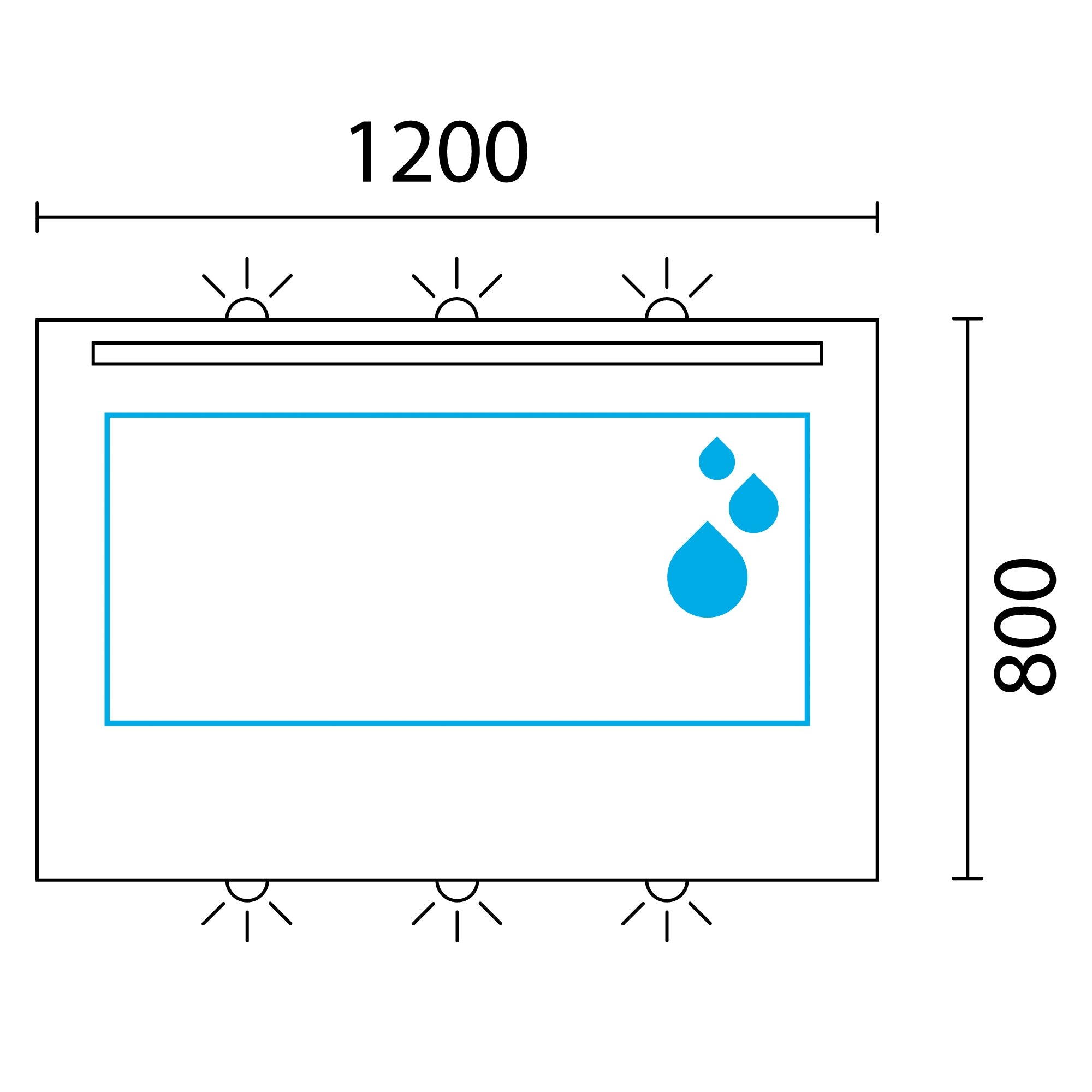 Lineabeta - Specchio LED Europa 120x80cm con cornice bianca e antiappannamento