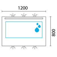 Lineabeta - Specchio LED Europa 120x80cm con cornice bianca e antiappannamento